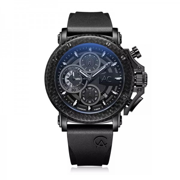 Alexandre Christie AC 9205 Carbon Limited Edition Full Black Rubber MCREPBA